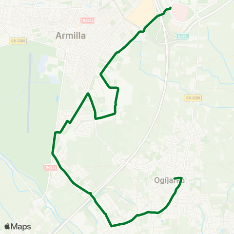 Junta de Andalucia Ogíjares - San Nicolás - Pts (Circular) map