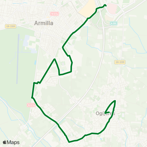 Junta de Andalucia Ogíjares - Pts - San Nicolás (Circular) map