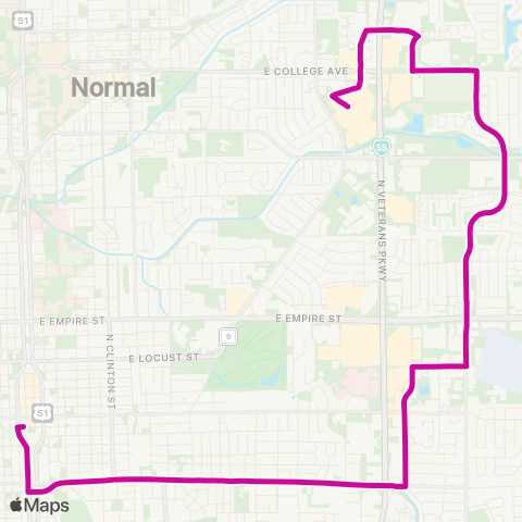 Connect Transit Purple Route map