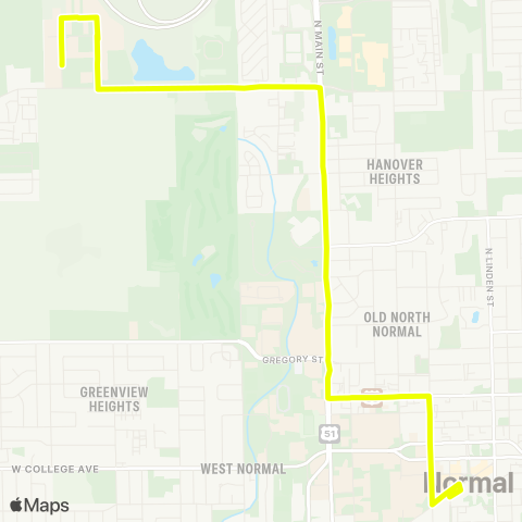 Connect Transit Yellow Route map