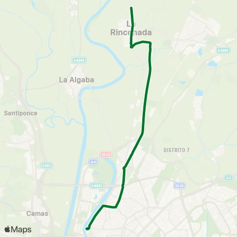 Junta de Andalucia M-112 la Rinconada - Sevilla (Directo) map