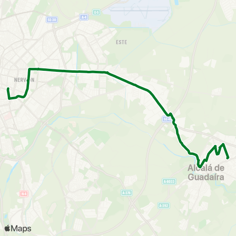 Junta de Andalucia M-121 Alcalá de Guadaíra - Sevilla map