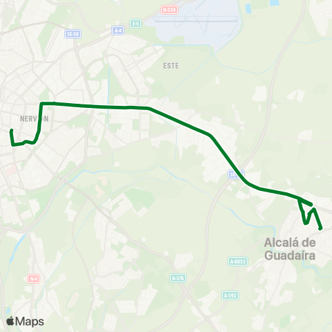 Junta de Andalucia M-122 Alcalá de Guadaíra - Sevilla (Directo) map