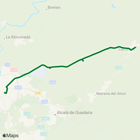 Junta de Andalucia M-124 Carmona - Sevilla map