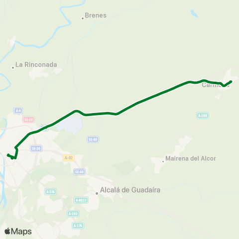 Junta de Andalucia M-124 Sevilla - Carmona - la Campana (Directo Est Prado) map