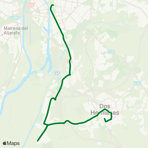 Junta de Andalucia M-132b Dos Hermanas (por Polígono la Isla) - Fuente del Rey - Sevilla map