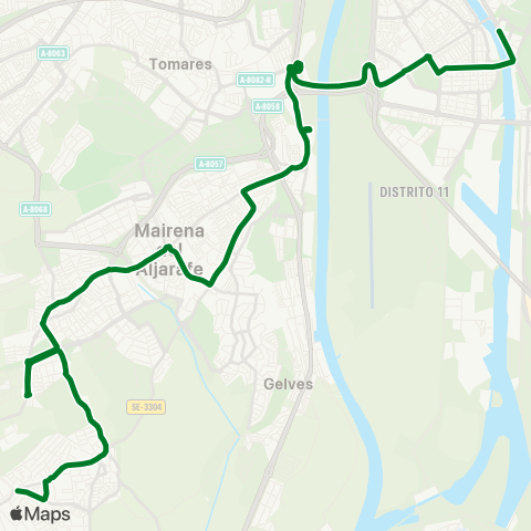 Junta de Andalucia M-152 Palomares - Sevilla (por Urb Puebla del Marqués) map