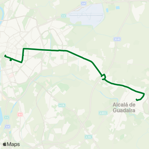 Junta de Andalucia M-121 Alcalá de Guadaíra - Sevilla (Parada en Goya y Hda Dolores) map