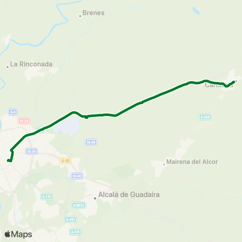 Junta de Andalucia M-124 Carmona - Sevilla (por Aerópolis) map