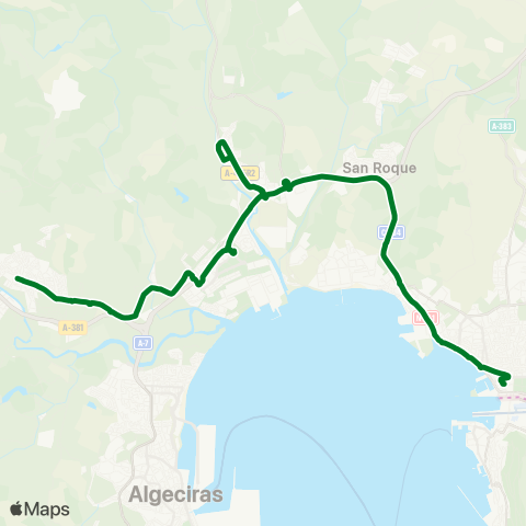 Consorcio de Transporte Metropolitano del Campo de Gibraltar Los Barrios-la Línea map