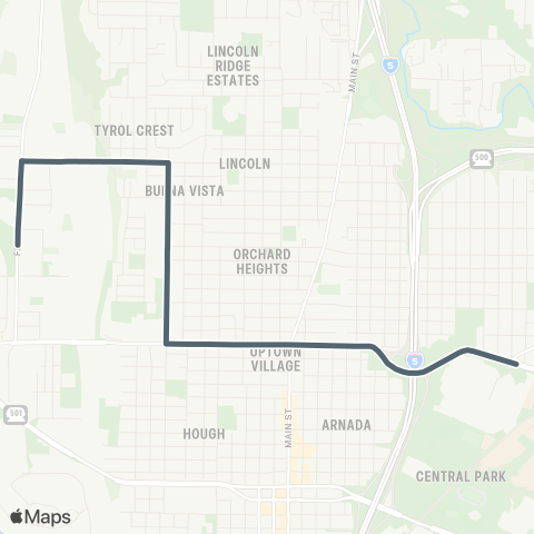 C-TRAN Fruit Valley / Grand map