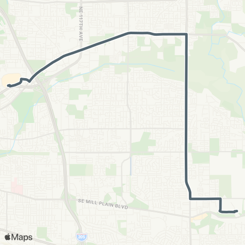 C-TRAN East Fourth Plain / 162nd Ave map