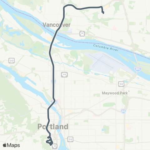 C-TRAN Marquam Hill Express map