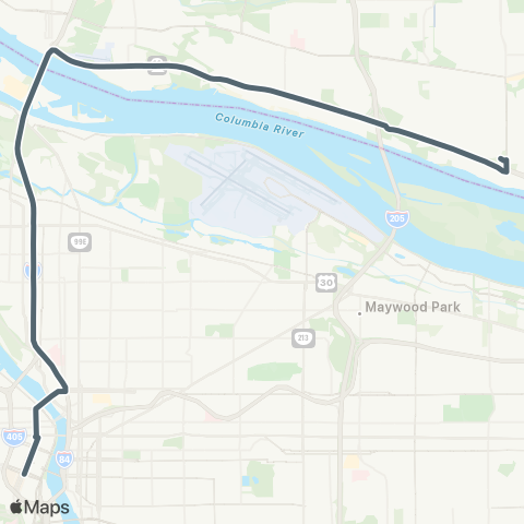 C-TRAN Fisher's Landing Express map