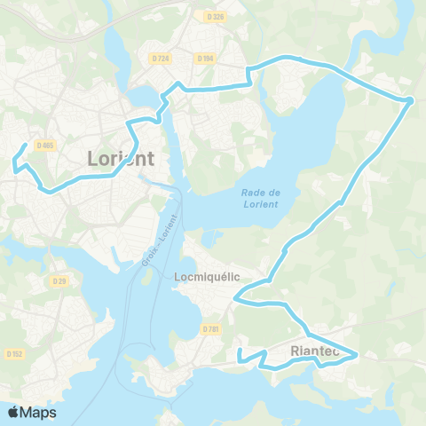 CTRL Scolaires Riantec la Croizetière - Lorient Uni - Lorient St-Jo / la Paix map