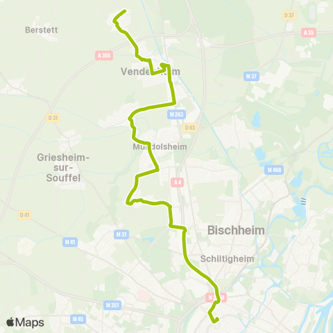 CTS Les Halles - Mundolsheim / Vendenheim / Eckwersheim map