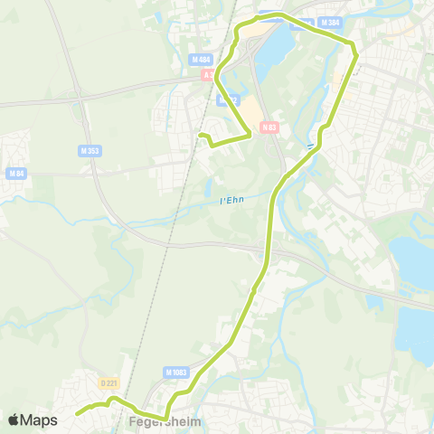 CTS Geispolsheim Gare - Graff. Digue / Lipsheim Ctre map