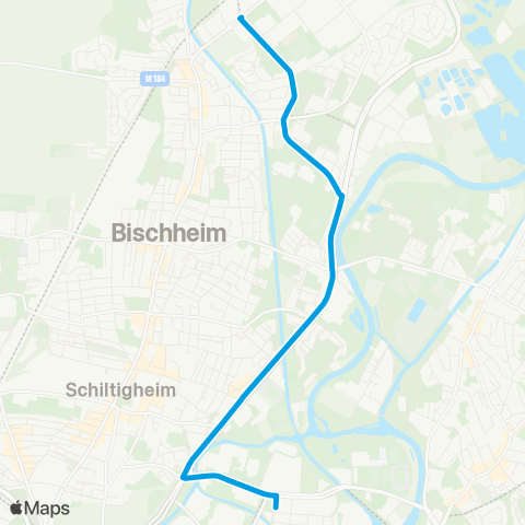 Remplacement tram Wacken - Hoenheim Gare map