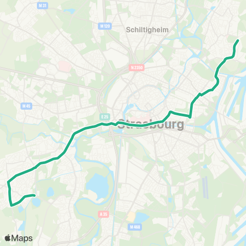 CTS Lingolsheim Alouettes - Robertsau Lamproie map