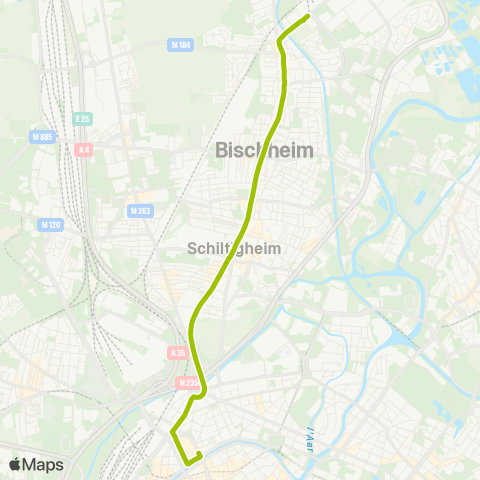 CTS Les Halles - Hoenheim Gare map