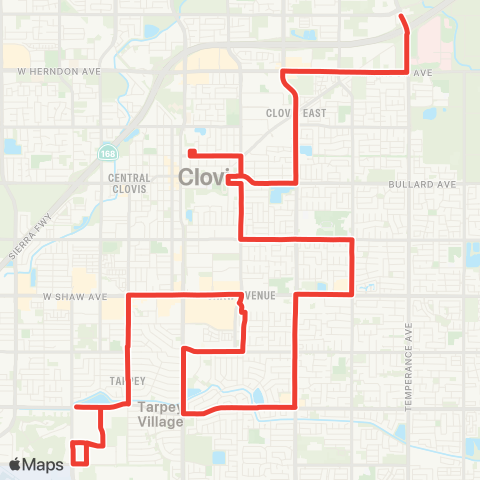 Clovis Transit Stageline Route 50 map