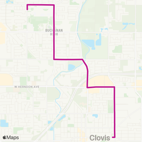 Clovis Transit Stageline Route 80 map