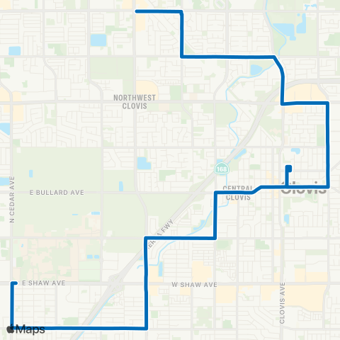 Clovis Transit Stageline Route 10 map