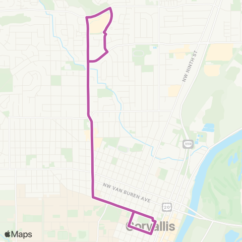 Corvallis Transit System Osu / Kings / Timberhill Shop Ctr map