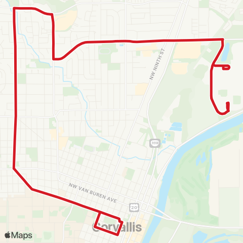 Corvallis Transit System Osu / 29th / Circle / Hp map