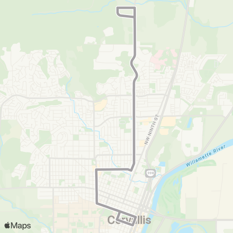 Corvallis Transit System Kings / Chs / Highland / Cvhs map