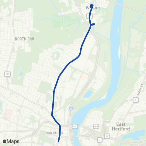 CTTransit Hartford North Main Street map