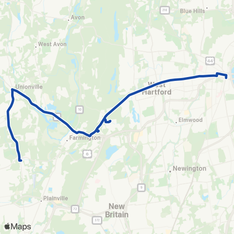 CTTransit Hartford Farmington Ave-UConn Health map
