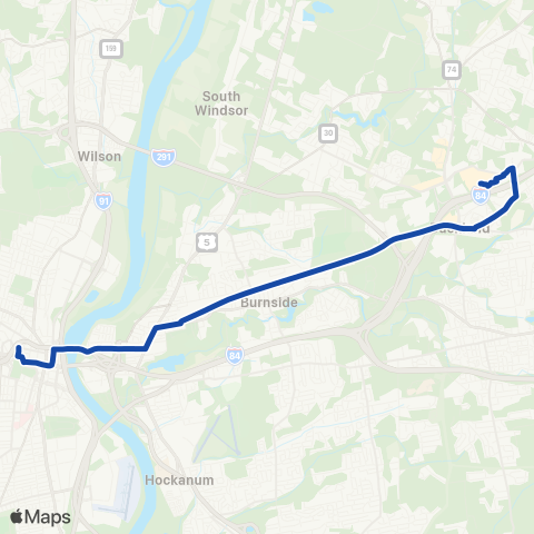 CTTransit Hartford Tolland St map