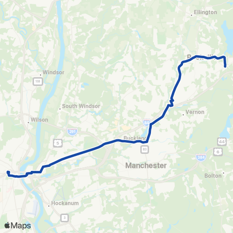 CTTransit Hartford Tolland St map