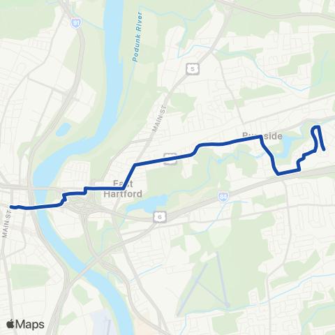 CTTransit Hartford Burnside Ave map