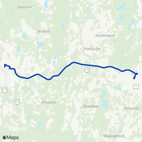 CTTransit Hartford Waterbury / Meriden Exp map