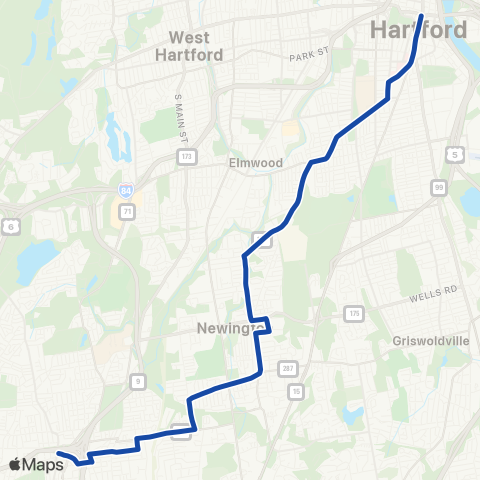 CTTransit Hartford Hartford / New Britain map