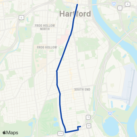 CTTransit Hartford Campfield Ave map