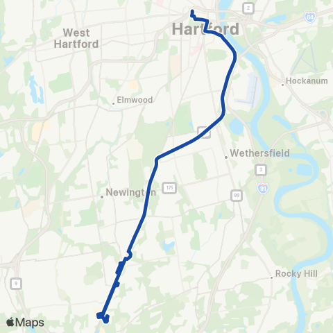 CTTransit Hartford Berlin Tpke map