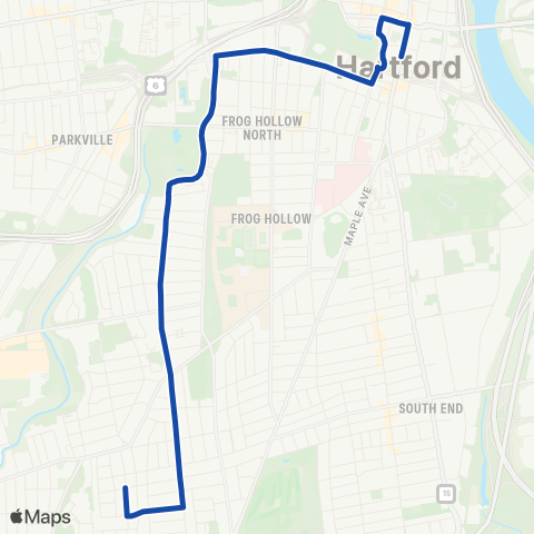 CTTransit Hartford Hillside Avenue map