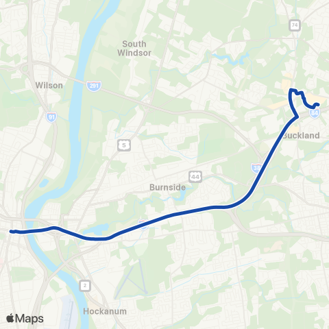 CTTransit Hartford Buckland Flyer map