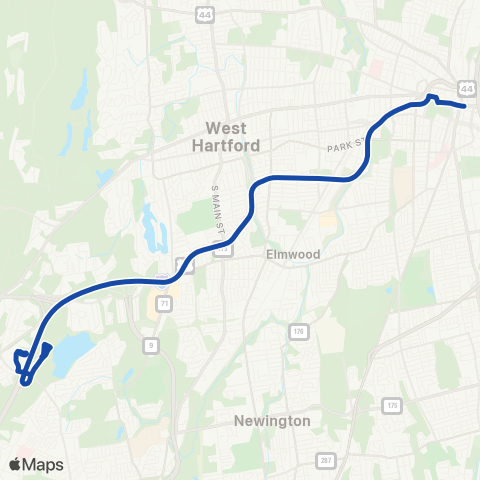 CTTransit Hartford Farm Springs Exp map