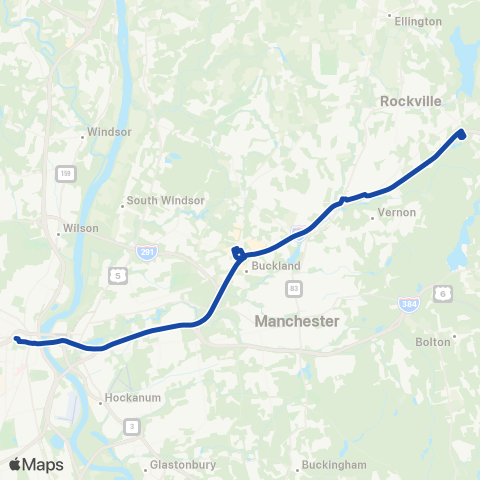 CTTransit Hartford Manchester-Buckland Express map