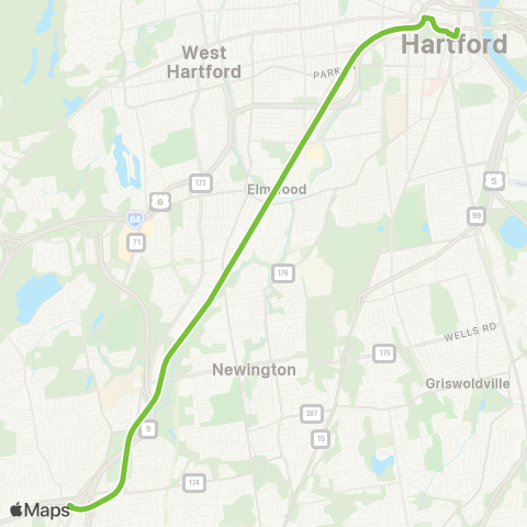 CTTransit Hartford Hartford / New Britain map