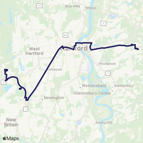 CTTransit Hartford MCC / Hartford / UConn Health map