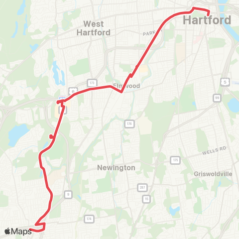 CTTransit Hartford Hartford / Westfarms / New Britain map