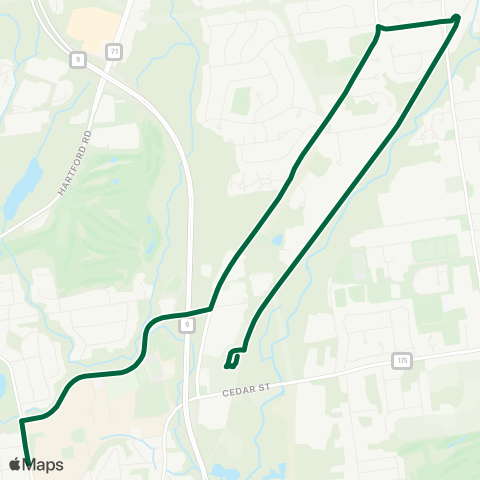 CTTransit Hartford CCSU Connector map