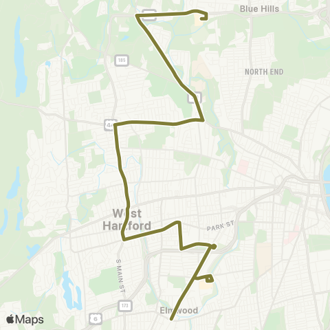 CTTransit Hartford Flatbush / Copaco map