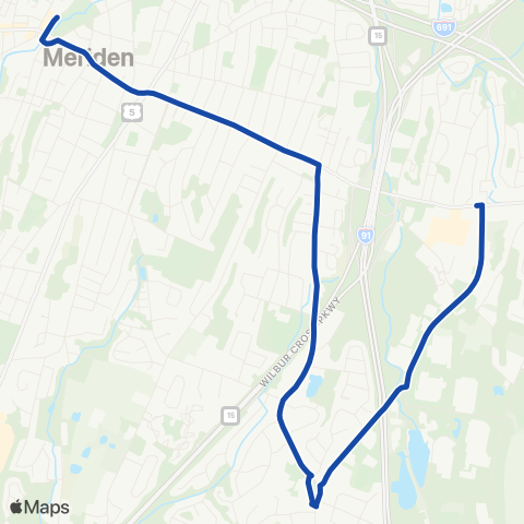 CTTransit Meriden East Main Street map