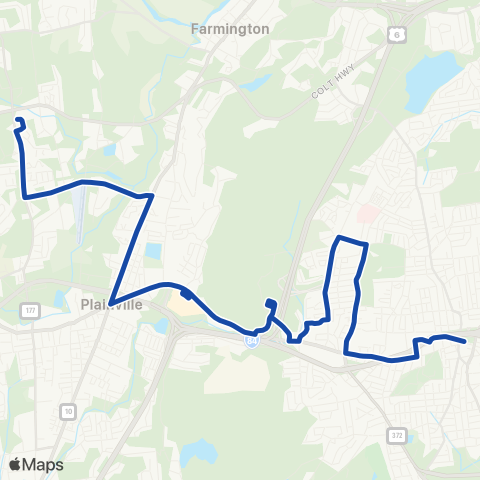 CTTransit New Britain Corbin Avenue map